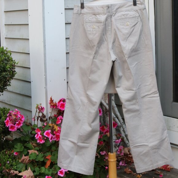 Banana Republic Ryan Fit Stone Slim Straight Wide Stretch Cotton Pants Sz 12 - Picture 5 of 7